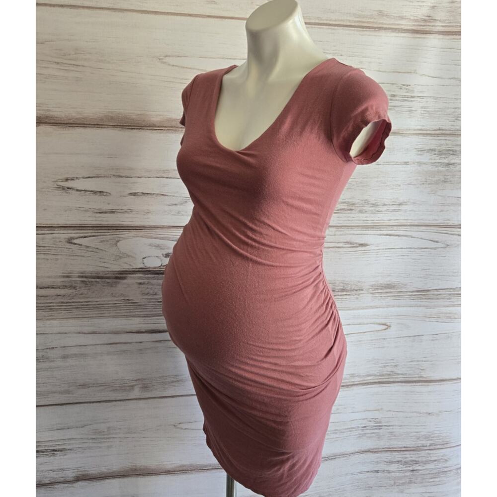 See You Monday Rose Pink Maternity Bodycon Dress Sz M